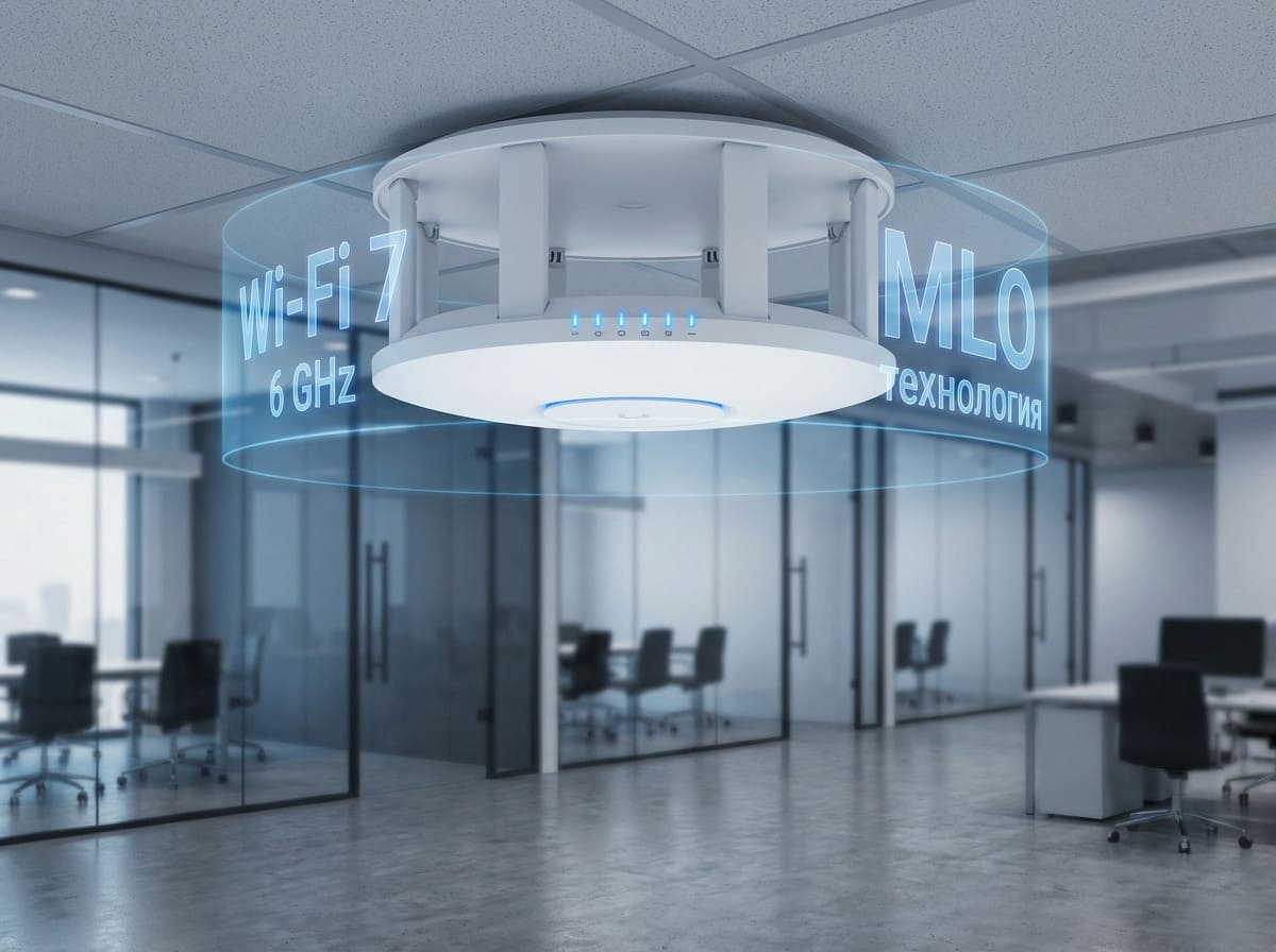 Современная точка доступа с голографическими надписями